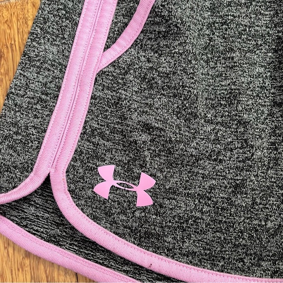 Under Armour Women's Charcoal and Lavender Athletic Shorts - Picture 4 of 4